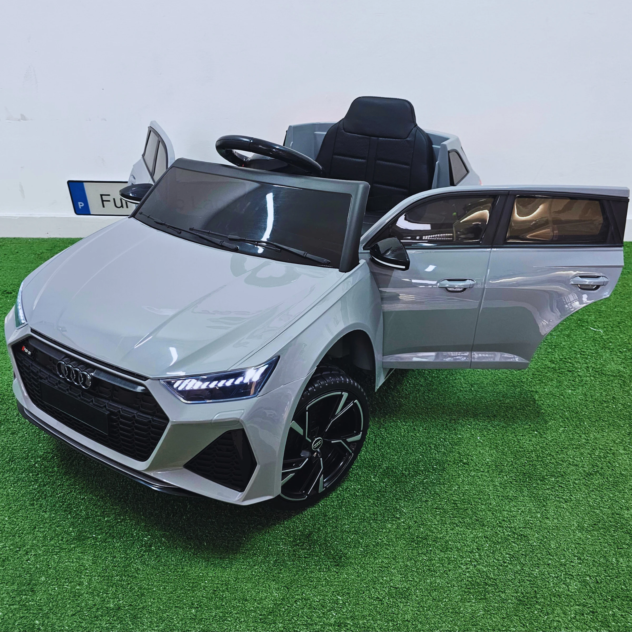 Coche Eléctrico para Niños AUDI RS6 12v Gris c/ RUEDAS DE GOMA & ASIENTO DE PIEL