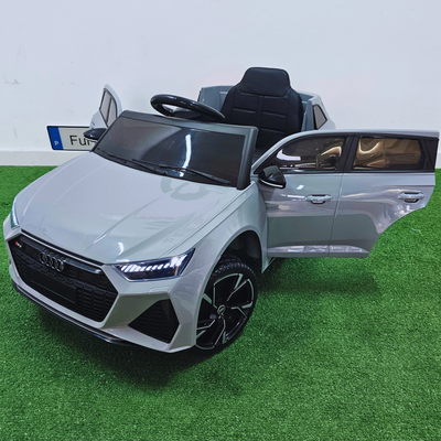 Coche Eléctrico para Niños AUDI RS6 12v Gris c/ RUEDAS DE GOMA & ASIENTO DE PIEL