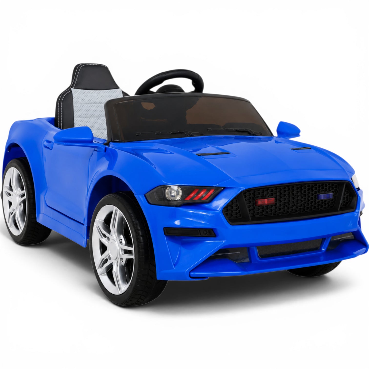 Carro Elétrico para Criança GT Style Azul Metalizado 12v c/ RODAS DE BORRACHA & ASSENTO EM PELE
