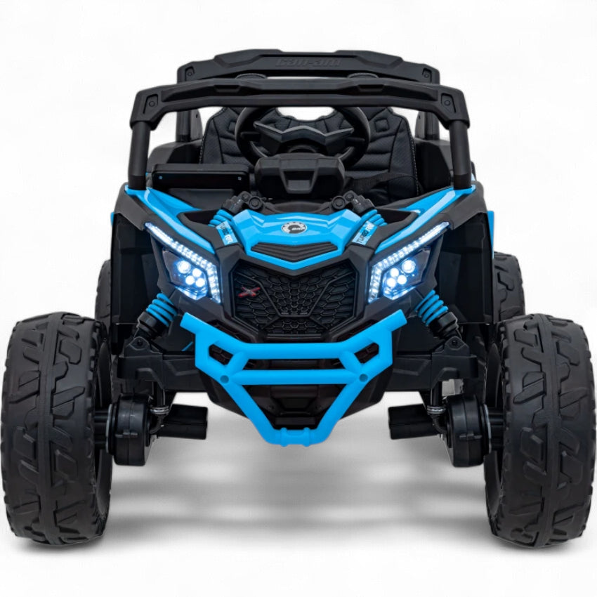 Coche Eléctrico para Niños CAN-AM MAVERICK 4x4 24v Azul c/ RUEDAS DE GOMA & ASIENTO DE PIEL