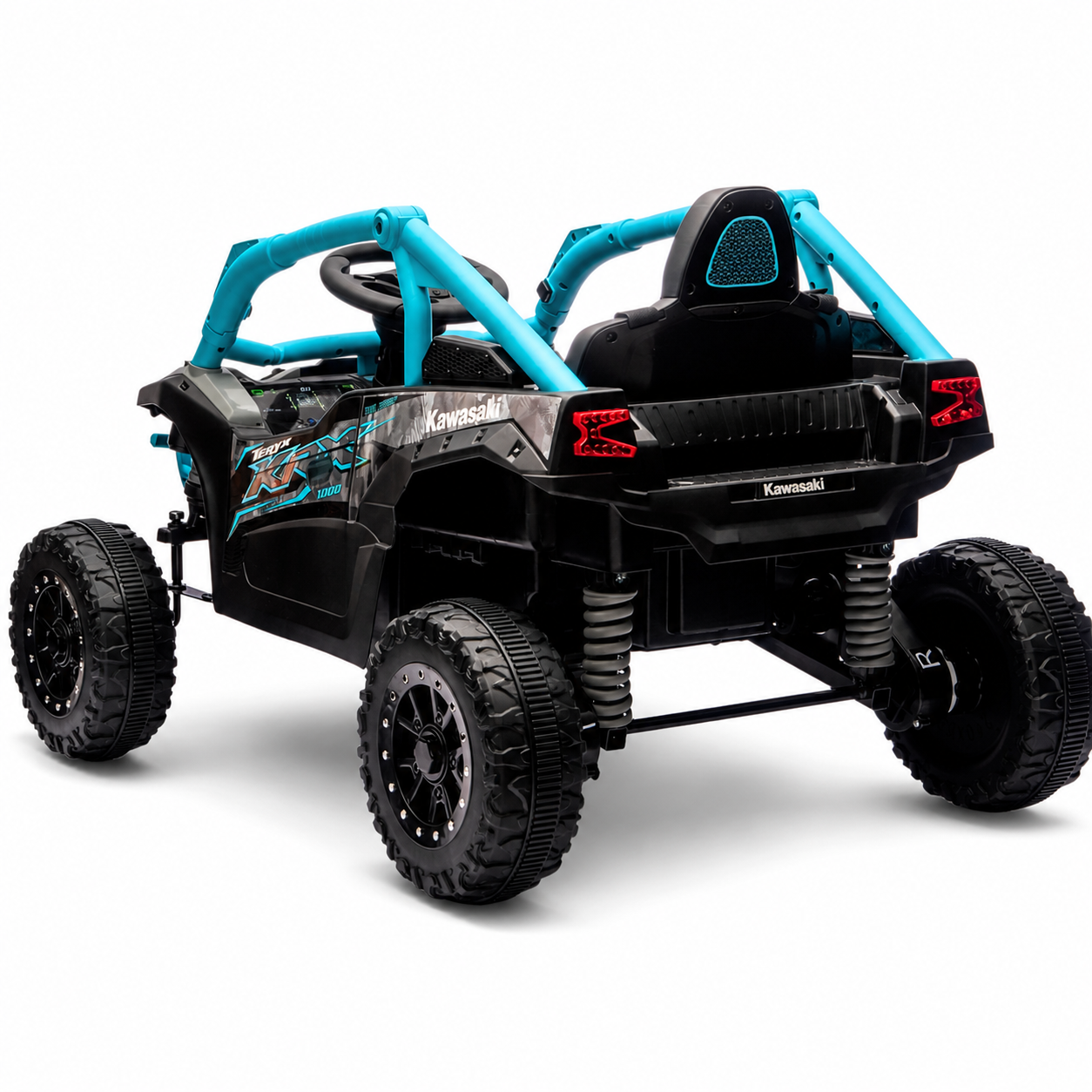 Coche Eléctrico para Niños Buggy KAWASAKI 4x4 12v BATERÍA DE LITIO Azul c/ RUEDAS DE GOMA & ASIENTO DE PIEL