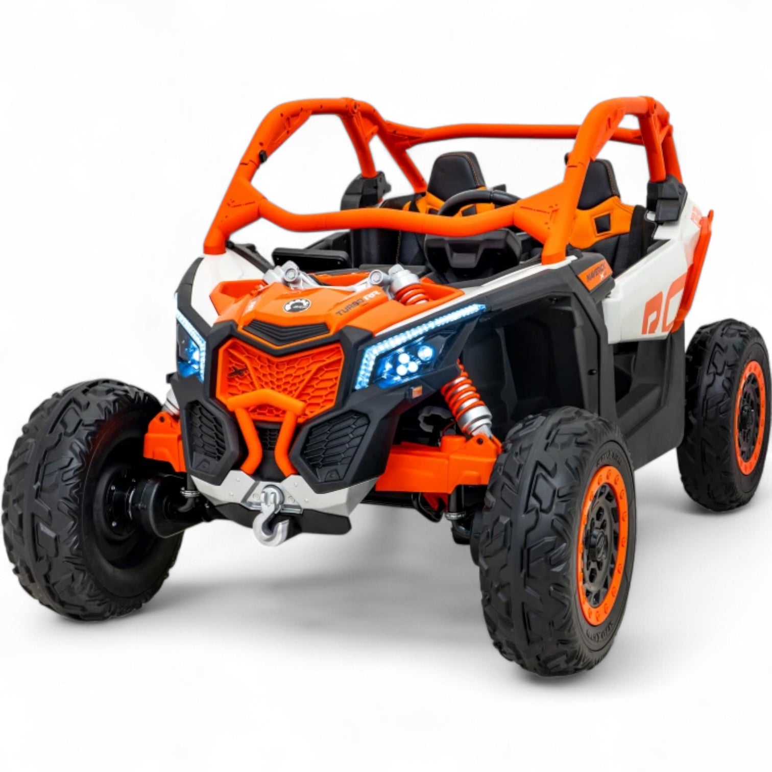 Coche Eléctrico para Niño CAN-AM MAVERICK TURBO RR 4x4 24v Naranja c/ RUEDAS DE GOMA & ASIENTO DE PIEL
