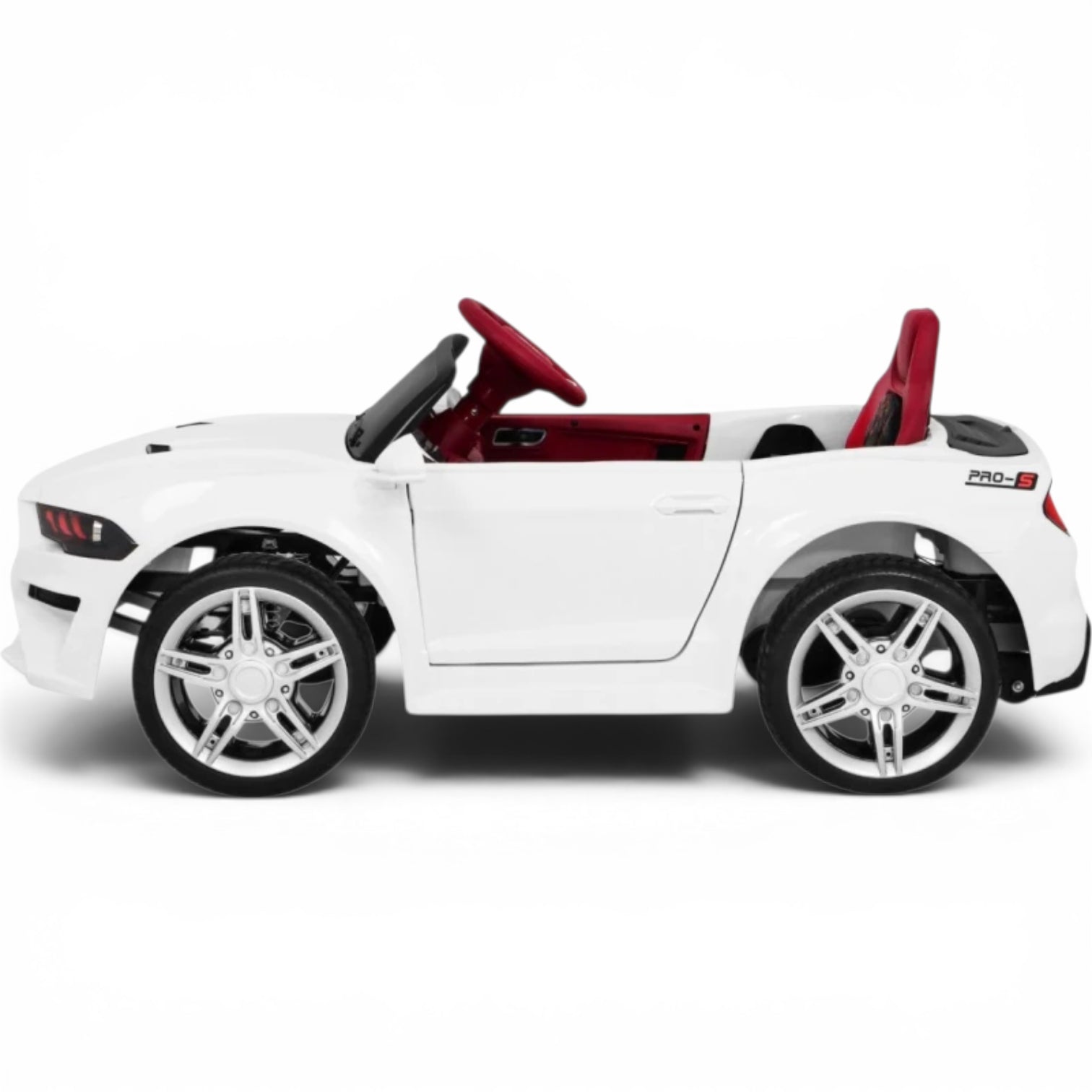 Carro Elétrico para Criança GT Style Branco 12v c/ RODAS DE BORRACHA & ASSENTO EM PELE