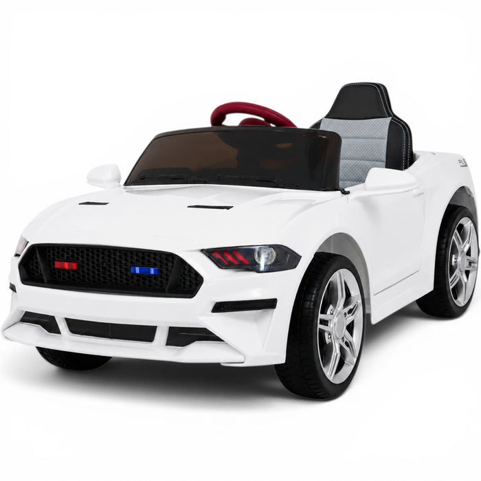 Coche Eléctrico para Niños GT Style Blanco 12v con RUEDAS DE GOMA y ASIENTO DE PIEL ECOLÓGICA