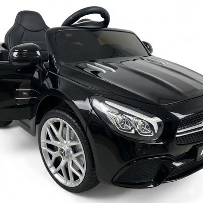 Coche Eléctrico para Niño MERCEDES SL500 12V Negro c/ RUEDAS DE GOMA & ASIENTO DE PIEL