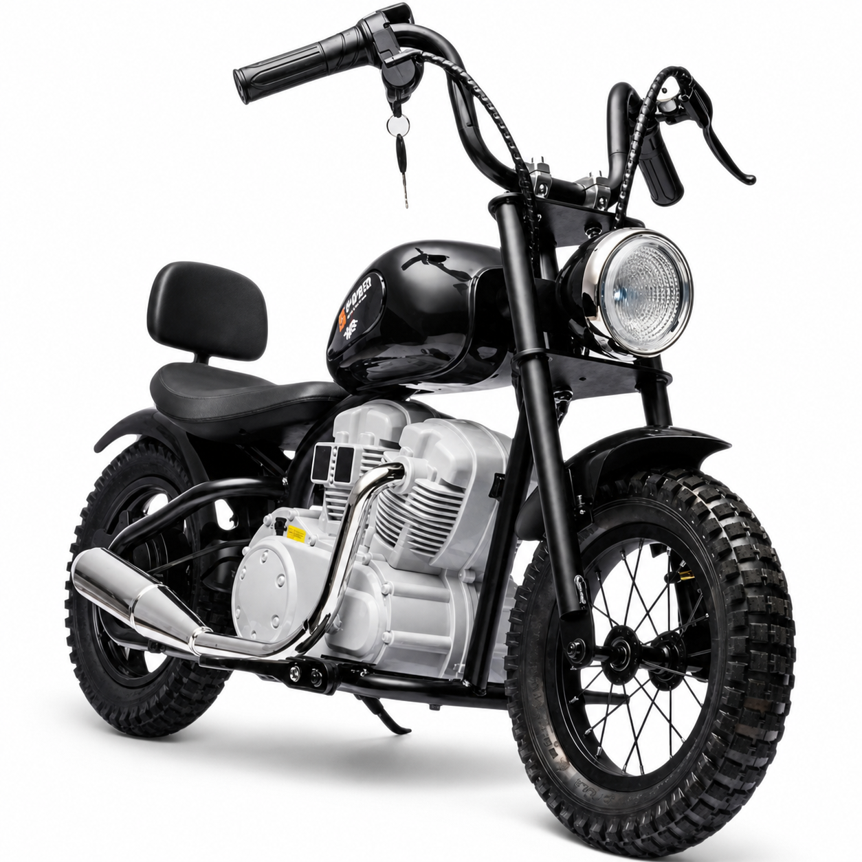 Mota Elétrica para Criança MINI REBEL 36v Preta c/ RODAS PNEUMÁTICAS E ASSENTO EM PELE