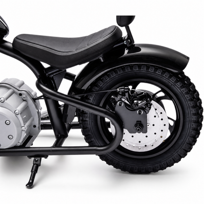 Mota Elétrica para Criança MINI REBEL 36v Preta c/ RODAS PNEUMÁTICAS E ASSENTO EM PELE