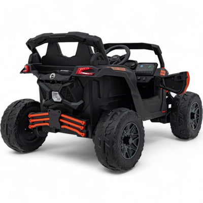 Coche Eléctrico para Niño CAN-AM MAVERICK 4x4 24v Naranja c/ RODAS DE BORRACHA & ASIENTO EN PELE