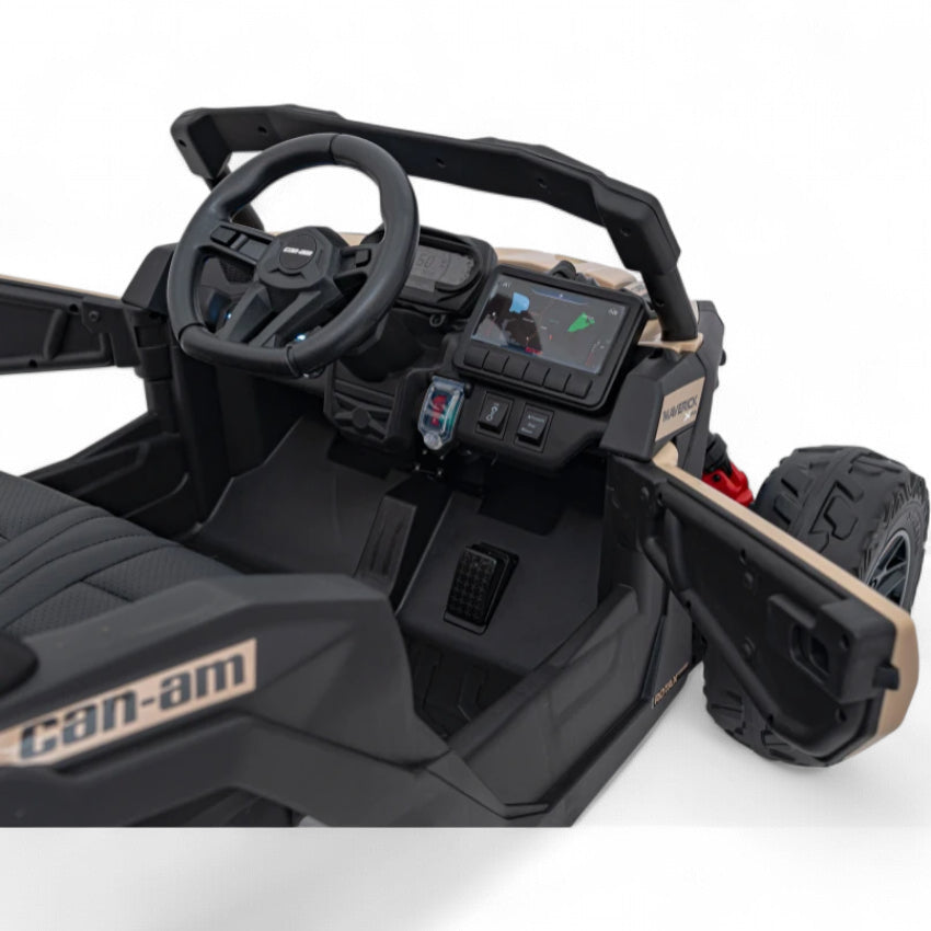 Coche Eléctrico para Niño CAN-AM MAVERICK 4x4 24v Caqui c/ RODAS DE BORRACHA & ASIENTO EN PELE