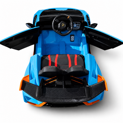 Coche Eléctrico para Niños LAMBORGHINI STO 12v Azul c/ RUEDAS DE GOMA & ASIENTO DE PIEL