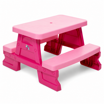 Mesa Infantil de Jardín con Bancos Rosa
