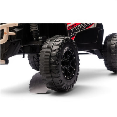 Coche Eléctrico para niño KAWASAKI 24V Negro y Azul c/ RUEDAS DE GOMA & ASIENTO DE PIEL