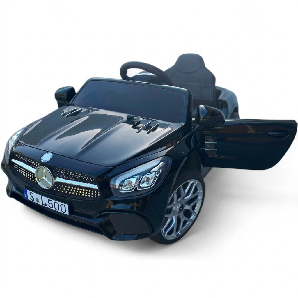 Coche Eléctrico para Niño MERCEDES SL500 12V Negro c/ RUEDAS DE GOMA & ASIENTO DE PIEL