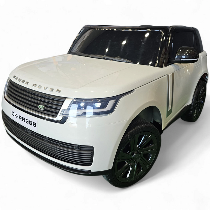 Coche eléctrico para niños RANGE ROVER SV Blanco 2 Plazas 24v c/ RUEDAS DE GOMA & ASIENTO DE PIEL ECOLÓGICA