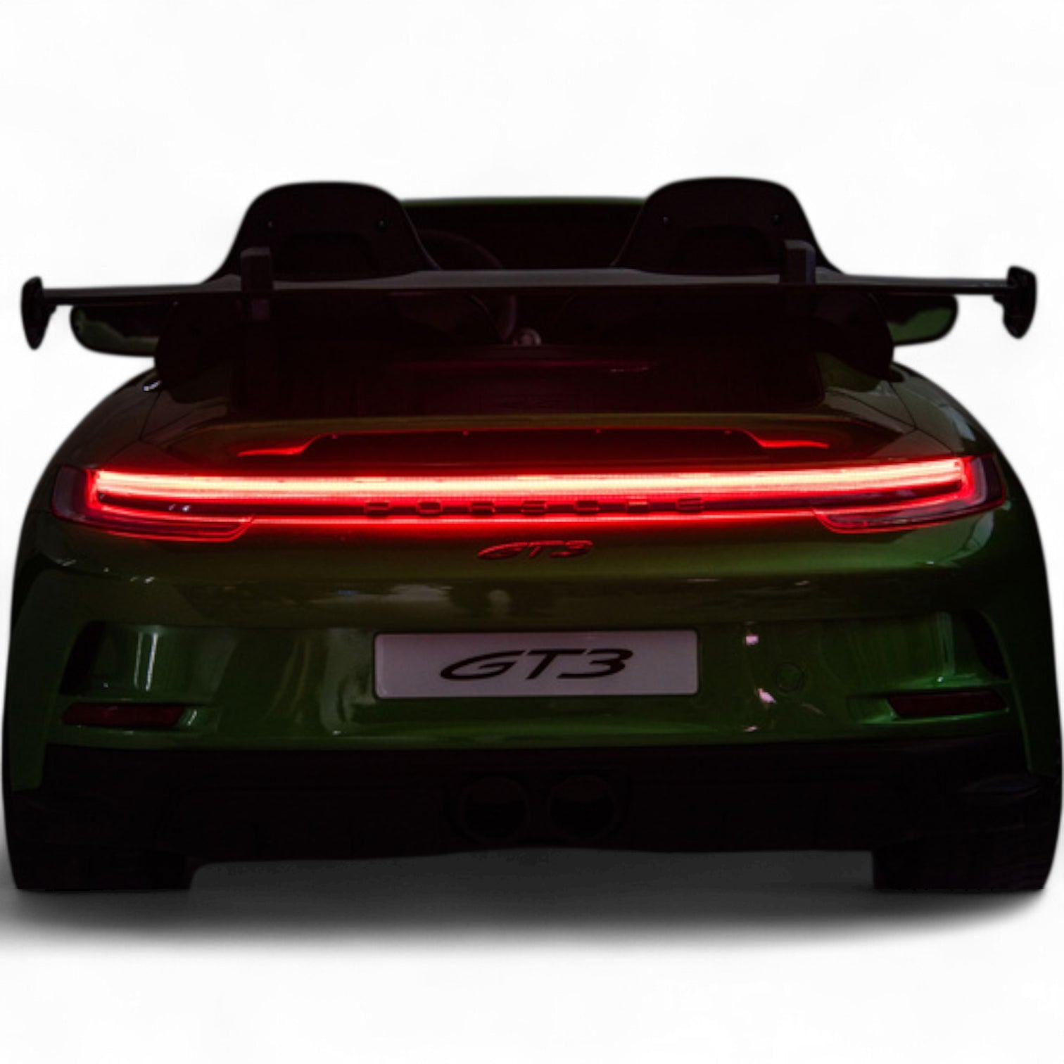 Coche Eléctrico para Niño PORSCHE 911 GT3 24v 4x4 XXL Verde Metalizado c/ MP4, RUEDAS DE GOMA & ASIENTO DE PIEL Y VELUR