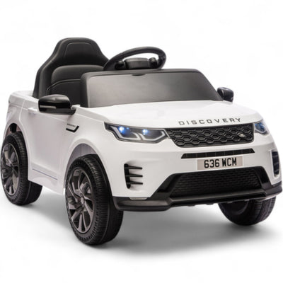 Coche Eléctrico para Niños RANGE ROVER DISCOVERY 12v Blanco c/ RUEDAS DE GOMA & ASIENTO DE PIEL
