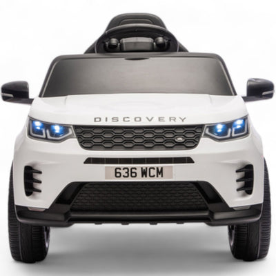 Coche Eléctrico para Niños RANGE ROVER DISCOVERY 12v Blanco c/ RUEDAS DE GOMA & ASIENTO DE PIEL