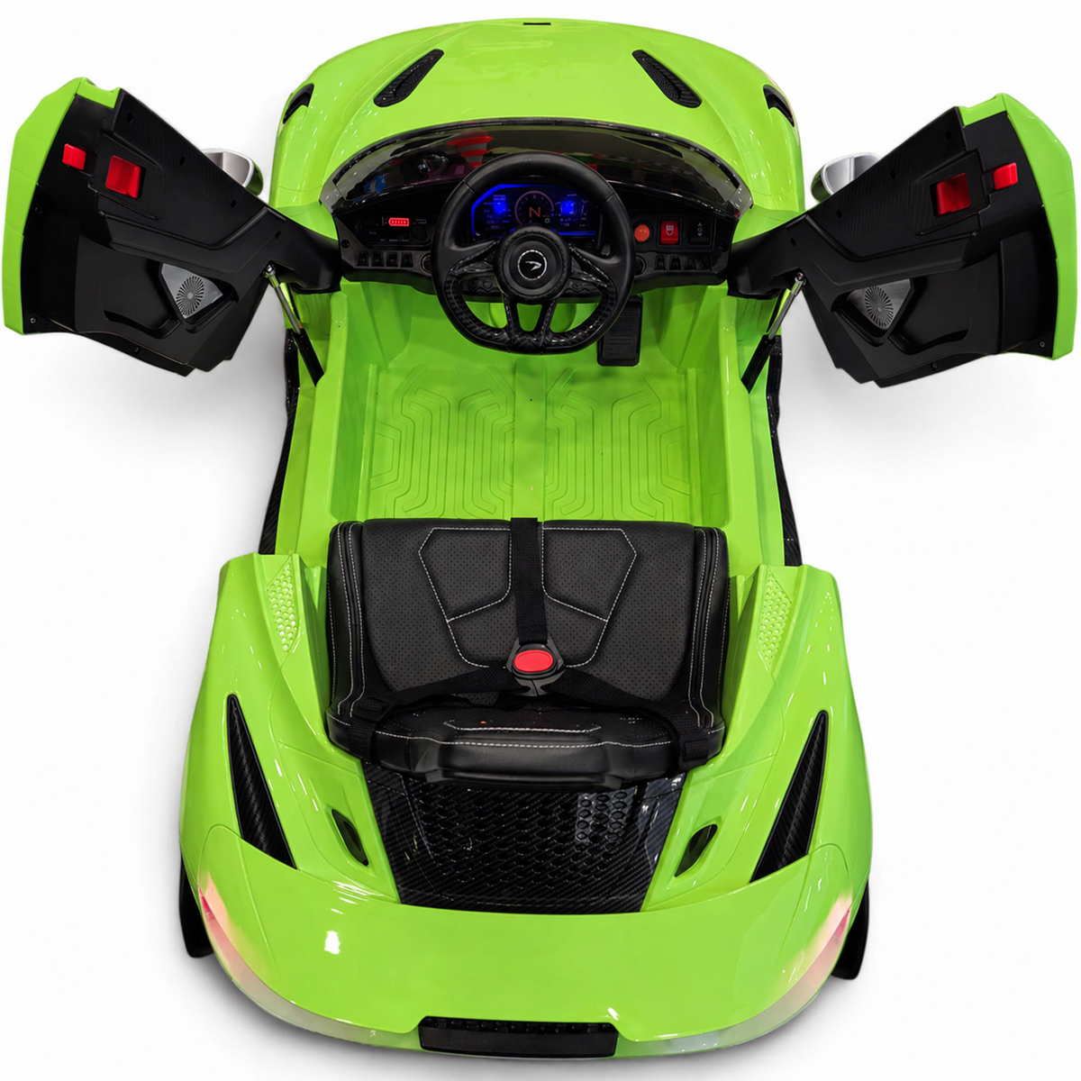 McLaren 765LT 12V Verde – carro elétrico para criança (vista 4)