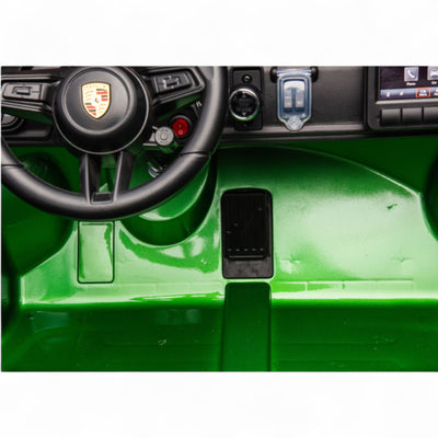 Coche Eléctrico para Niño PORSCHE 911 GT3 24v 4x4 XXL Verde Metalizado c/ MP4, RUEDAS DE GOMA & ASIENTO DE PIEL Y VELUR