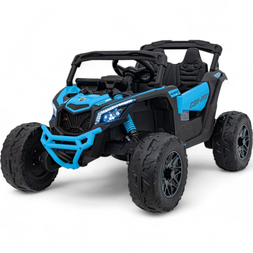Coche Eléctrico para Niños CAN-AM MAVERICK 4x4 24v Azul c/ RUEDAS DE GOMA & ASIENTO DE PIEL