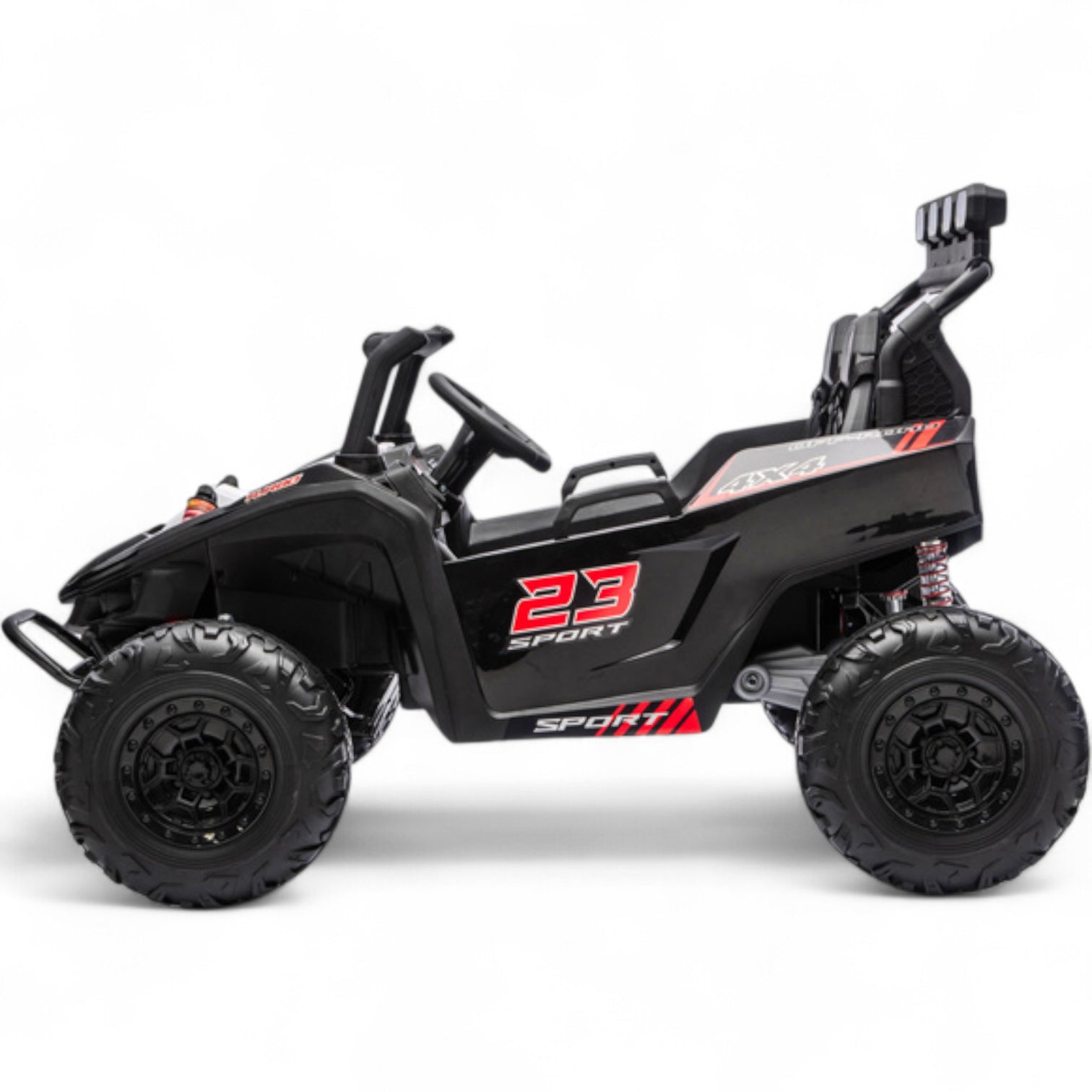 Coche Eléctrico para Niño BUGGY TURBO SPORT 4x4 24v Negro c/ RUEDAS DE GOMA & ASIENTO DE PIEL