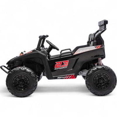 Coche Eléctrico para Niño BUGGY TURBO SPORT 4x4 24v Negro c/ RUEDAS DE GOMA & ASIENTO DE PIEL