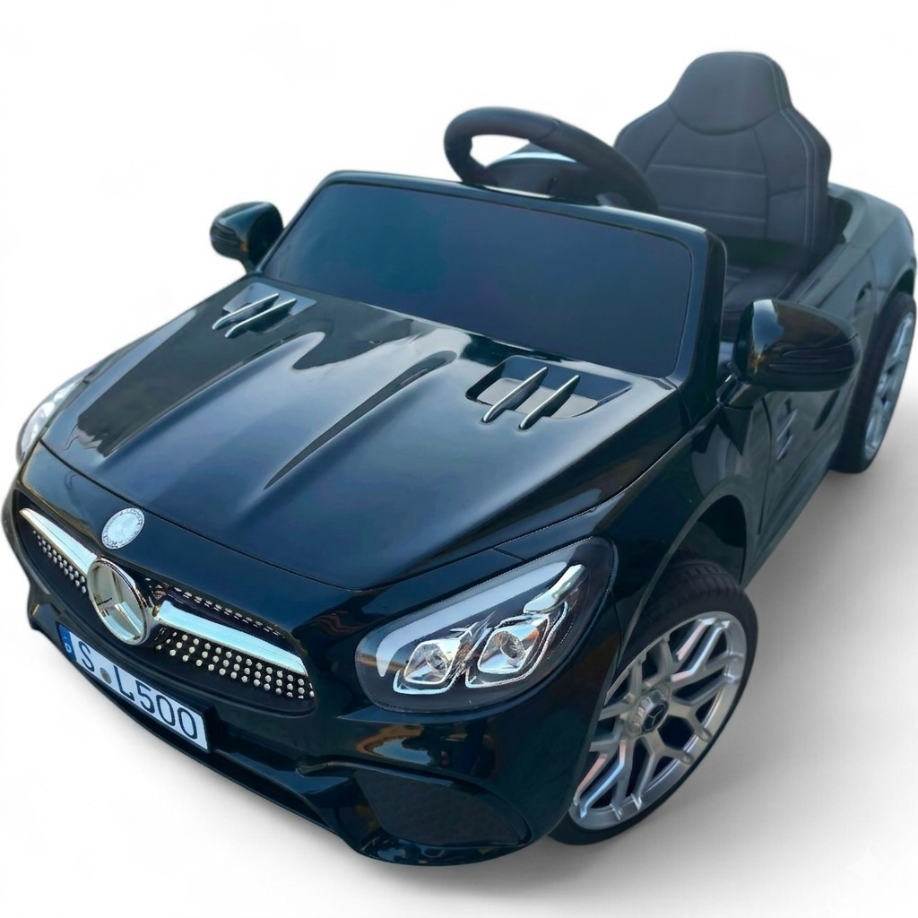 Coche Eléctrico para Niño MERCEDES SL500 12V Negro c/ RUEDAS DE GOMA & ASIENTO DE PIEL