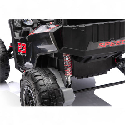 Coche Eléctrico para Niño BUGGY TURBO SPORT 4x4 24v Negro c/ RUEDAS DE GOMA & ASIENTO DE PIEL