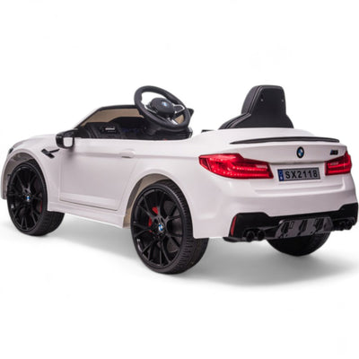 Coche Eléctrico para Niños BMW M5 DRIFT 24v Blanco c/ RUEDAS DE GOMA & ASIENTO DE PIEL