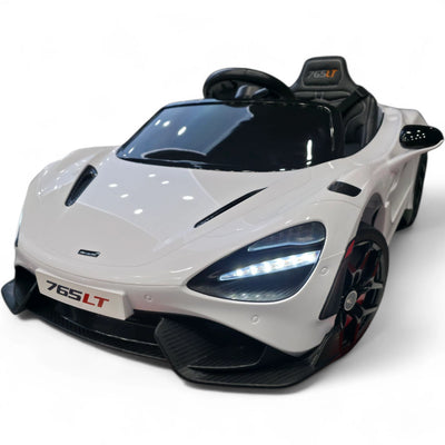 Coche Eléctrico para Niños McLaren 12v Blanco c/ RUEDAS DE GOMA & ASIENTO DE PIEL