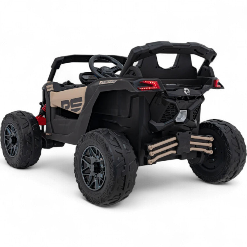 Coche Eléctrico para Niño CAN-AM MAVERICK 4x4 24v Caqui c/ RODAS DE BORRACHA & ASIENTO EN PELE