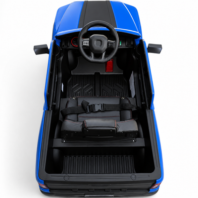 Carro Elétrico para Criança Range Raptor Style 12v Azul c/ RODAS DE BORRACHA & ASSENTO EM PELE