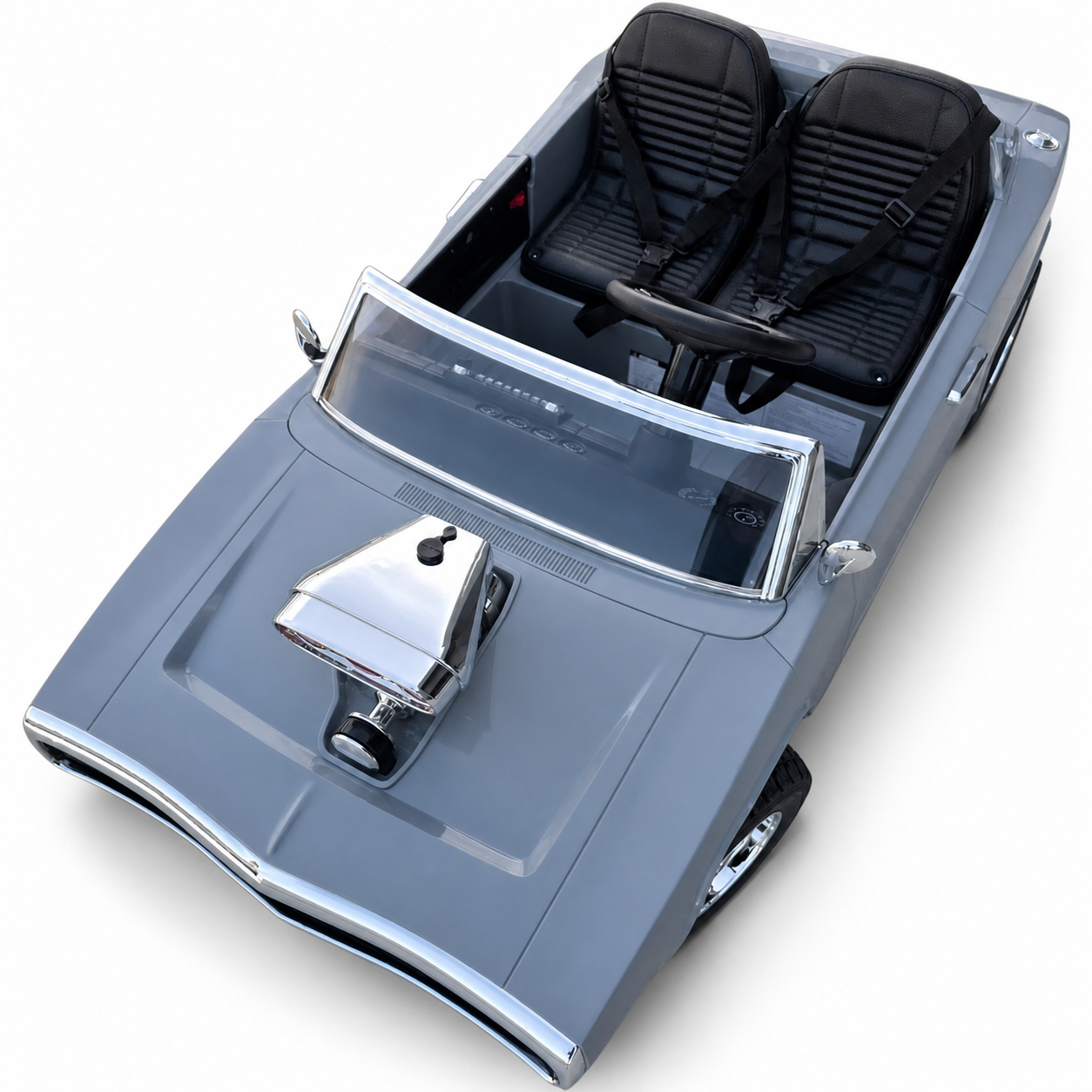 Carro Elétrico para Criança DODGE CHARGER 24v Cinza c/ RODAS DE BORRACHA & ASSENTO EM PELE