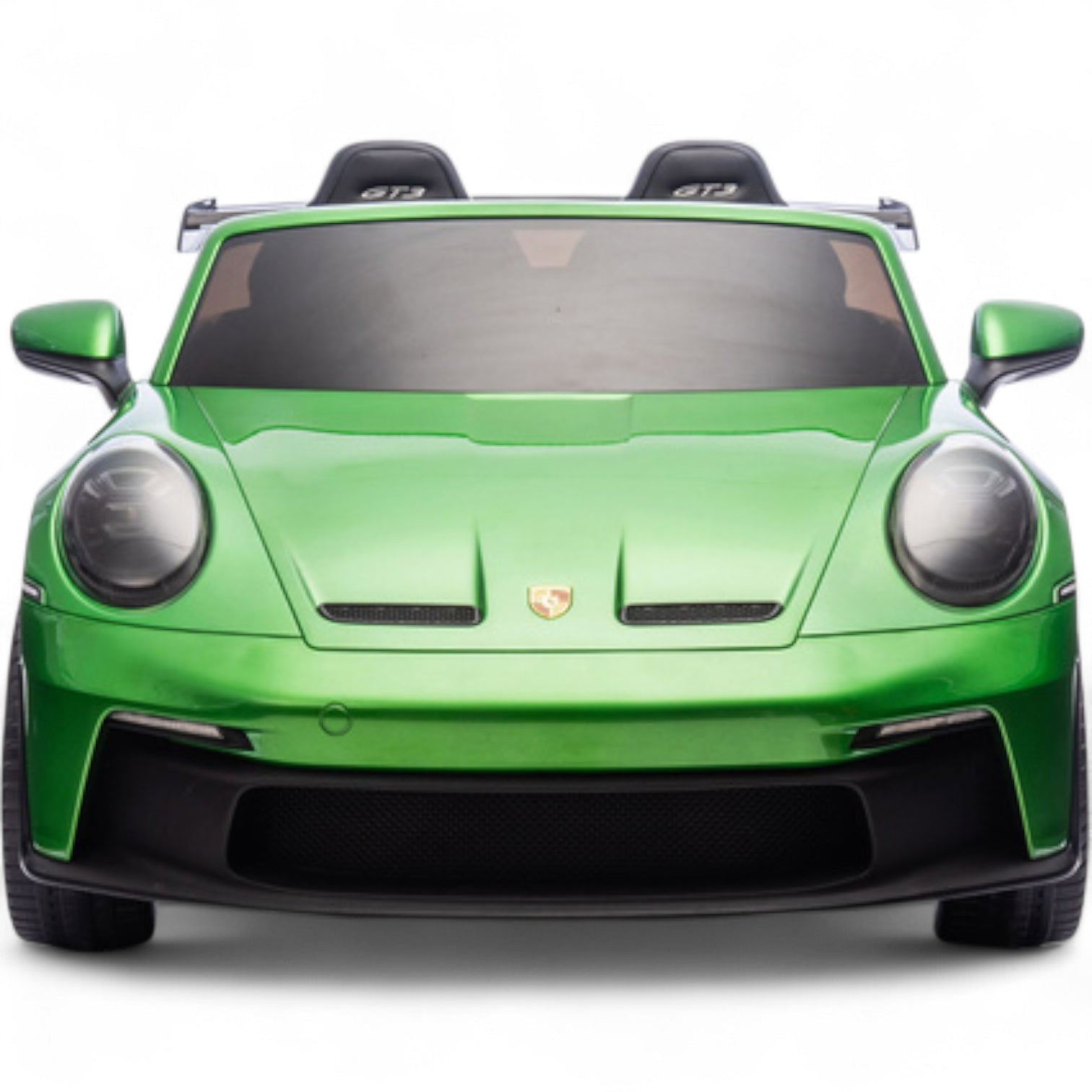 Coche Eléctrico para Niño PORSCHE 911 GT3 24v 4x4 XXL Verde Metalizado c/ MP4, RUEDAS DE GOMA & ASIENTO DE PIEL Y VELUR