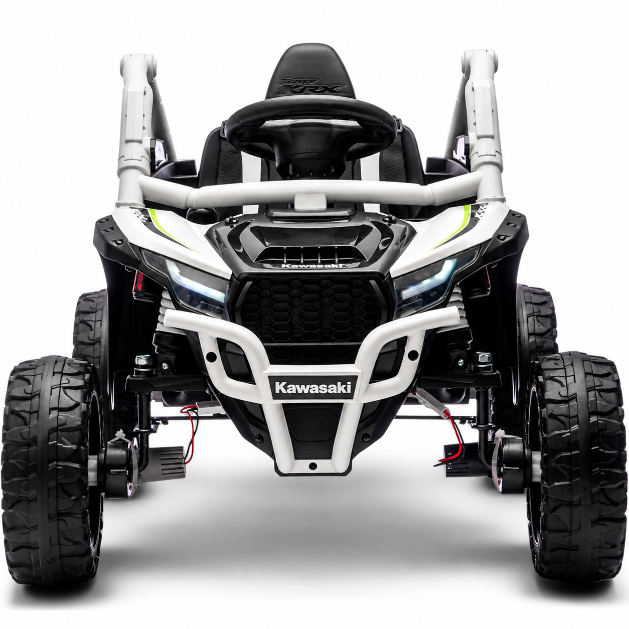 Coche Eléctrico para Niños Buggy KAWASAKI 4x4 12v BATERÍA DE LITIO Blanco c/ RUEDAS DE GOMA & ASIENTO DE PIEL