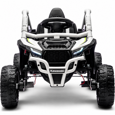 Coche Eléctrico para Niños Buggy KAWASAKI 4x4 12v BATERÍA DE LITIO Blanco c/ RUEDAS DE GOMA & ASIENTO DE PIEL