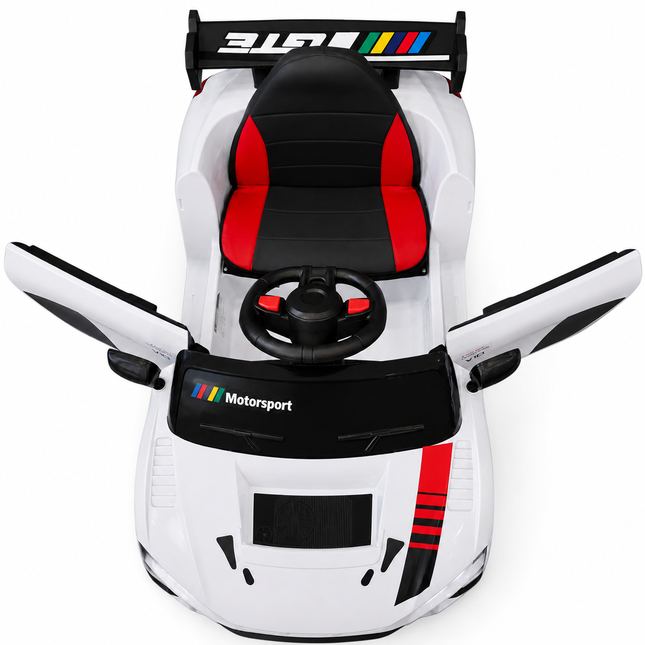 Coche Eléctrico para Niño R8 Style 12v Blanco c/ RUEDAS DE GOMA & ASIENTO DE PIEL