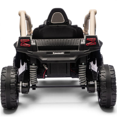 Coche Eléctrico para niño KAWASAKI 24V Negro y Azul c/ RUEDAS DE GOMA & ASIENTO DE PIEL