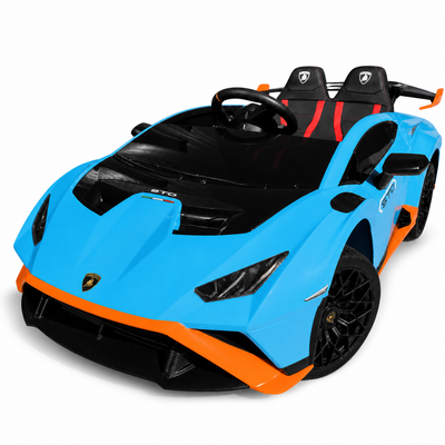 Coche Eléctrico para Niños LAMBORGHINI STO 12v Azul c/ RUEDAS DE GOMA & ASIENTO DE PIEL