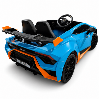 Coche Eléctrico para Niños LAMBORGHINI STO 12v Azul c/ RUEDAS DE GOMA & ASIENTO DE PIEL