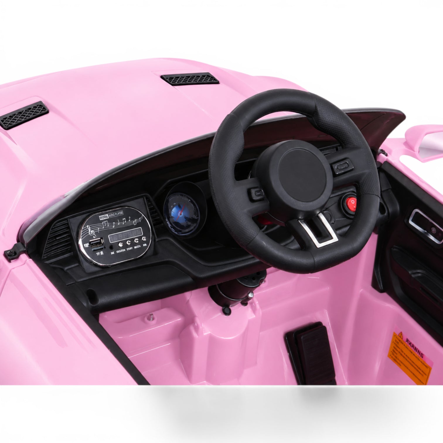 Carro Elétrico para Criança GT Style Rosa 12v c/ RODAS DE BORRACHA & ASSENTO EM PELE