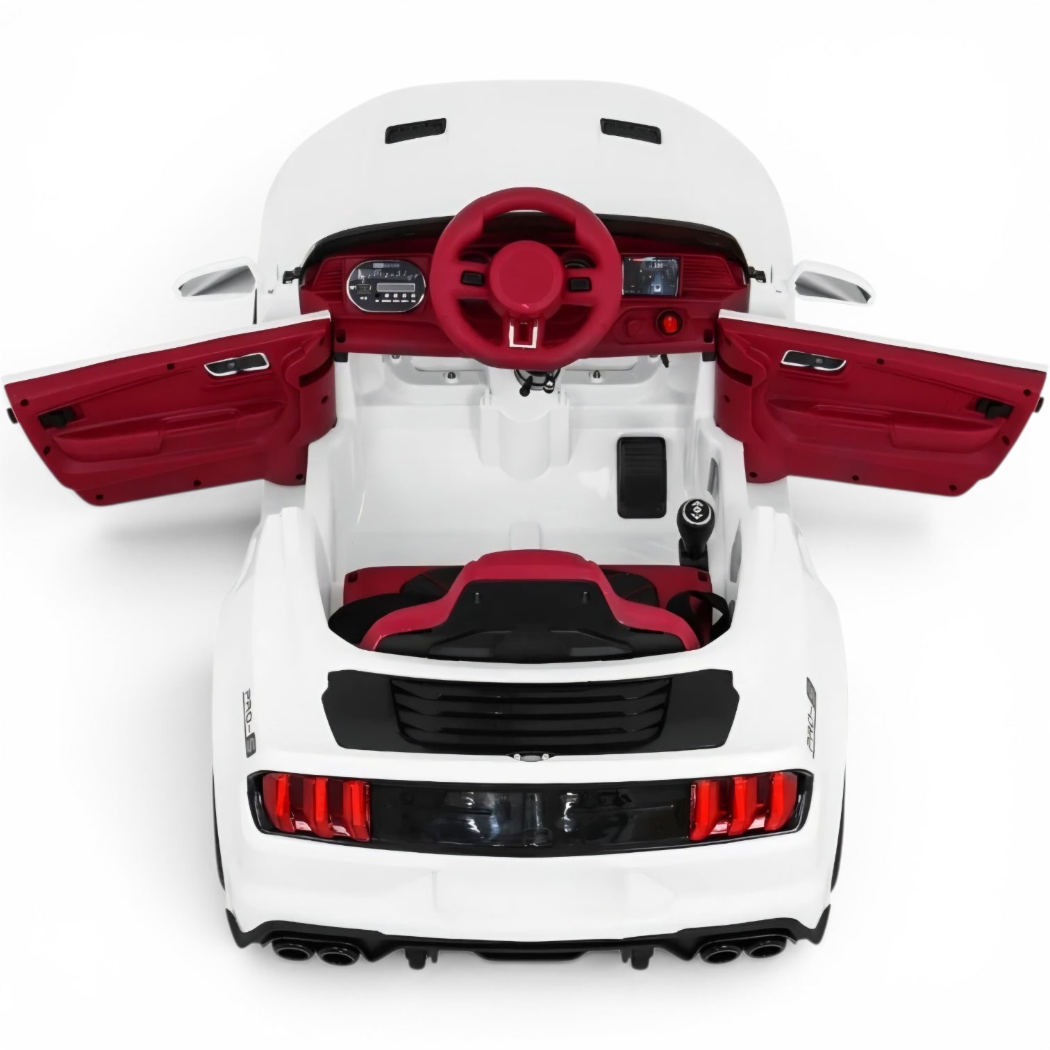 Carro Elétrico para Criança GT Style Branco 12v c/ RODAS DE BORRACHA & ASSENTO EM PELE