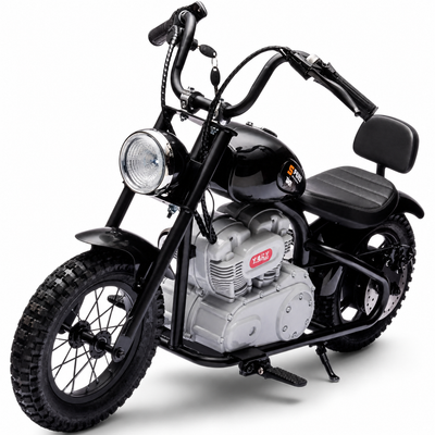 Mota Elétrica para Criança MINI REBEL 36v Preta c/ RODAS PNEUMÁTICAS E ASSENTO EM PELE