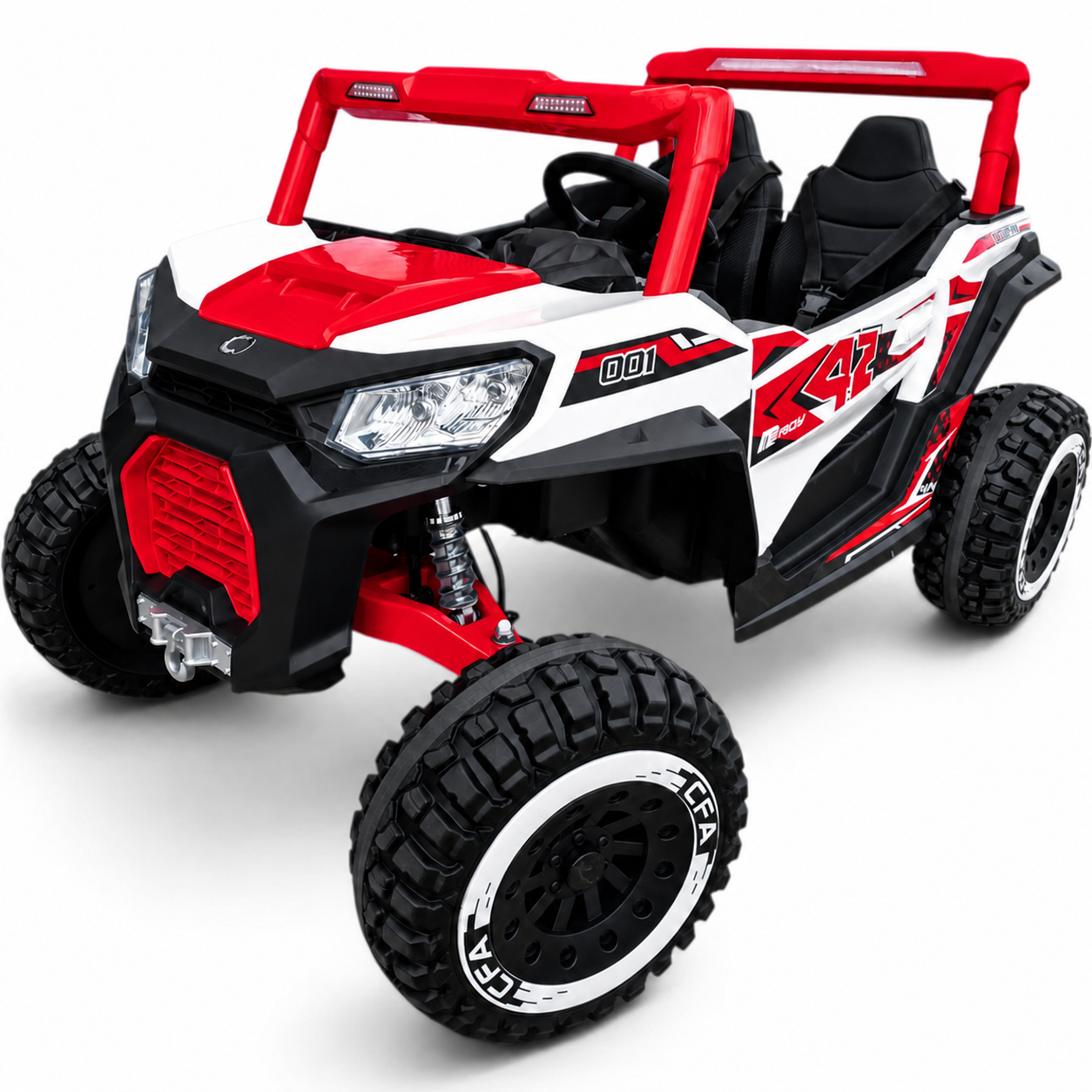 Carro Elétrico para Criança BUGGY PULSATING 4x4 24v Vermelho c/ RODAS DE BORRACHA & ASSENTO EM PELE