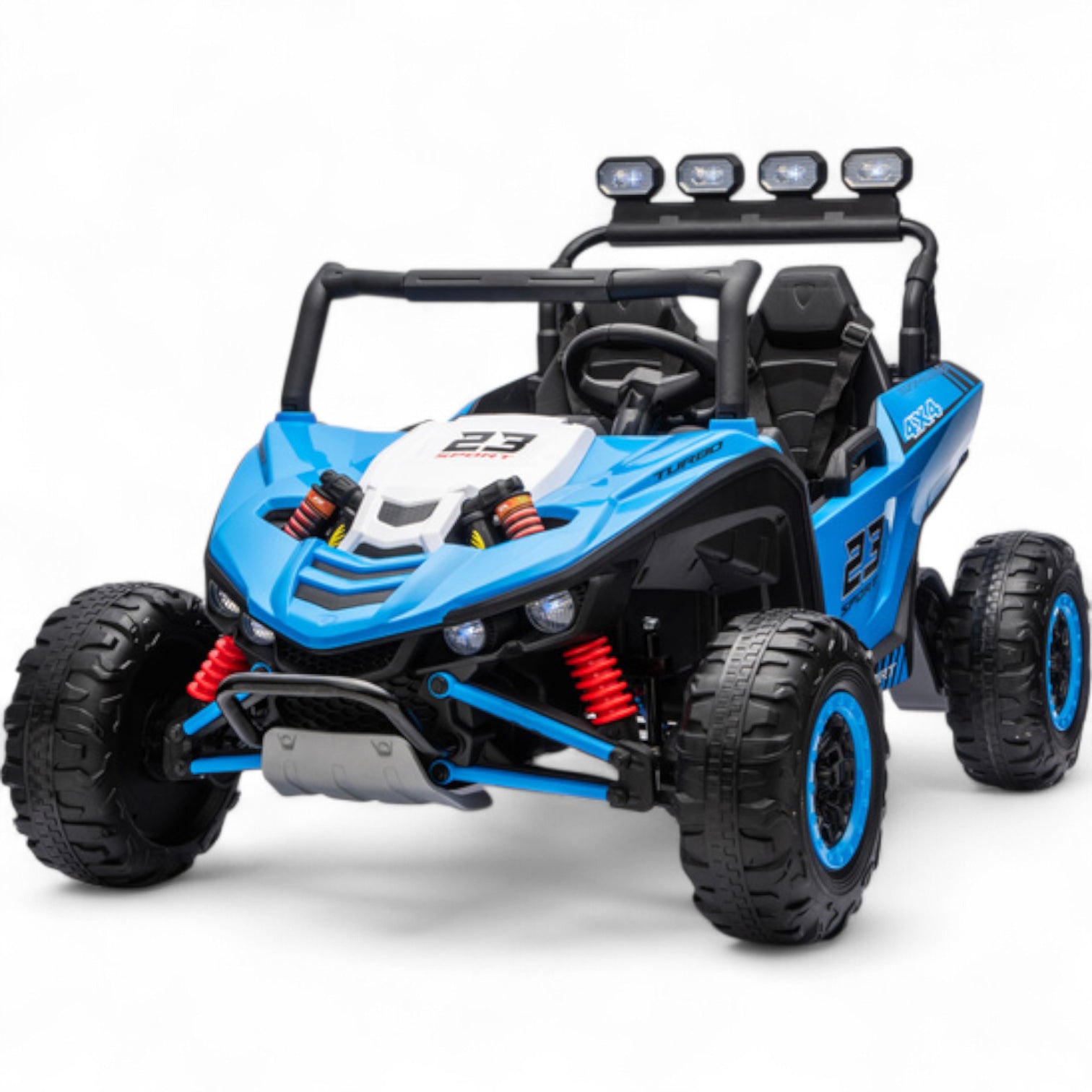 Coche Eléctrico para Niño BUGGY TURBO SPORT 4x4 24v Azul c/ RUEDAS DE GOMA & ASIENTO DE PIEL