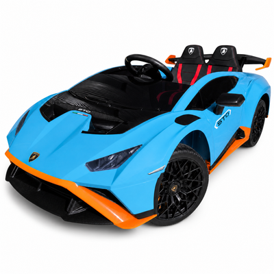 Coche Eléctrico para Niños LAMBORGHINI STO 12v Azul c/ RUEDAS DE GOMA & ASIENTO DE PIEL