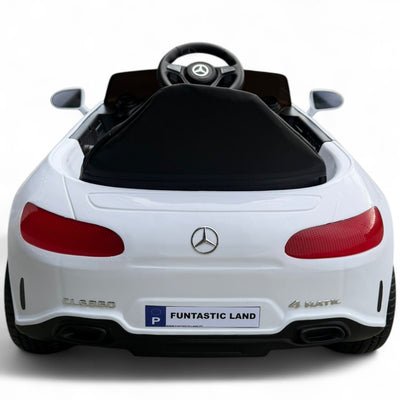 Coche Eléctrico para niño MERCEDES CLS 350 12v BLANCO c/ RODAS DE BORRACHA & ASIENTO EN PELE