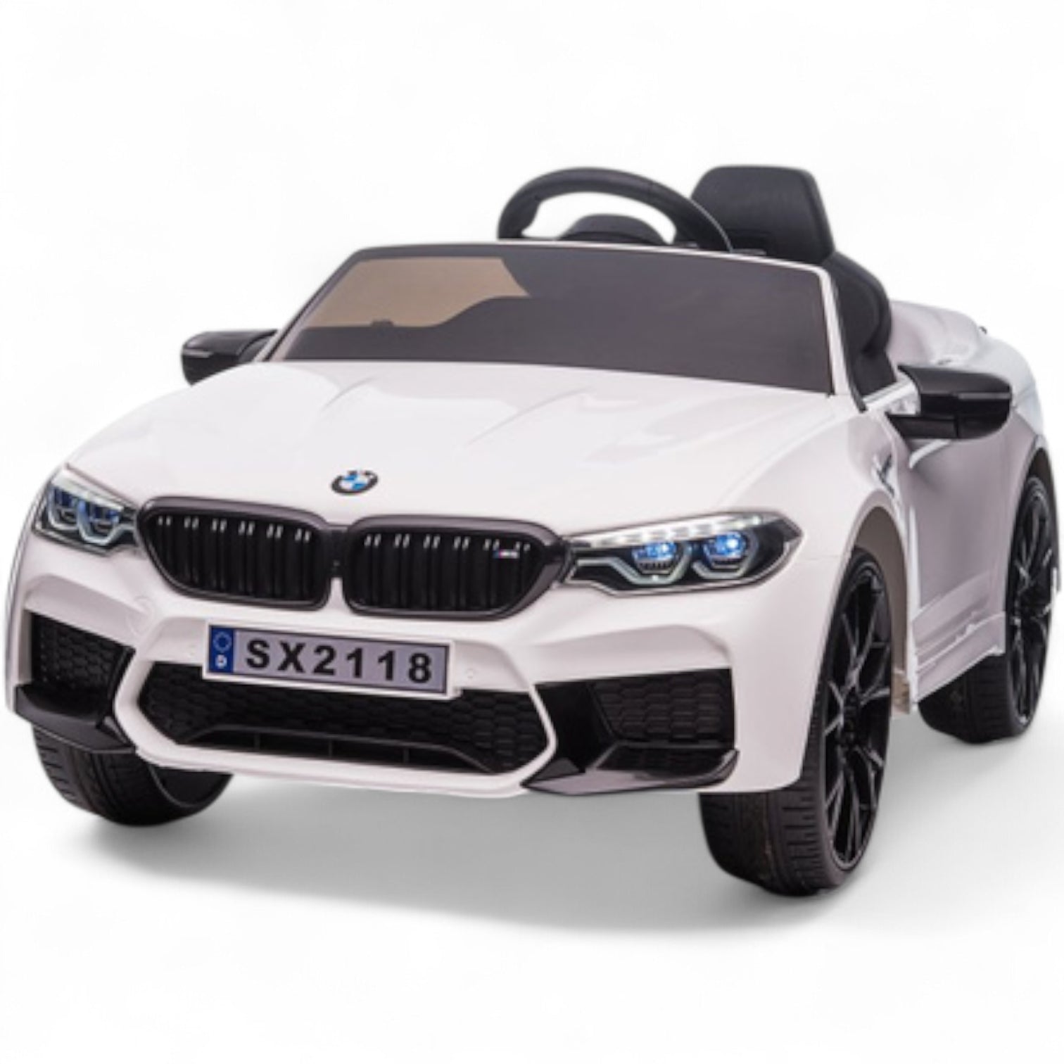 Coche Eléctrico para Niños BMW M5 DRIFT 24v Blanco c/ RUEDAS DE GOMA & ASIENTO DE PIEL