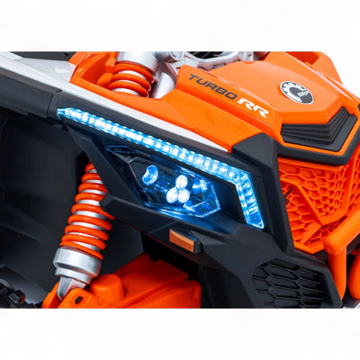 Coche Eléctrico para Niño CAN-AM MAVERICK TURBO RR 4x4 24v Naranja c/ RUEDAS DE GOMA & ASIENTO DE PIEL