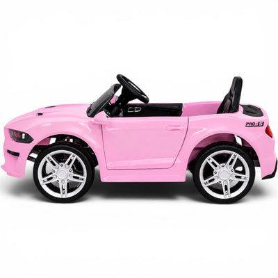 Carro Elétrico para Criança GT Style Rosa 12v c/ RODAS DE BORRACHA & ASSENTO EM PELE